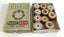 ** VINTAGE COTTON THREAD BOX ** COATS ** WITH 10 WOODEN REELS ** Carousel 7