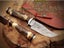 Hand Made Damascus Steel Stag Horn & Rose Wood Handle Collector Knife RRP 400$ Carousel 1