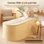 Large Foldable Bath Tub Soaking Freestanding Bathroom Portable Shower Spa Cover Carousel 4