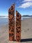 Koru and Pohutukawa Story Flute Pair - Garden Art by Pete Collins Carousel 2