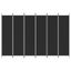 Vida Xl Vidaxl 6 Panel Room Divider Black 300X200 Cm Fabric Carousel 3