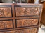 Mid Century Solid Decorative Heavily Carved Teak Chest of Drawers Carousel 13