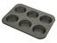 6 Cup Large Jumbo Muffin Pan 35cm x 26cm Non-Stick Baking Tray Carousel 1