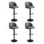 Levede 4x Bar Stools Gas Lift PU Leather Footrest Swivel Adjustable Kitchen Carousel 1