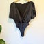 Kookai Black V-Neck Puff Sleeve Bodysuit - Size 40 Carousel 1