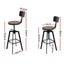 Artiss Set Of 2 Rustic Style Metal Bar Stool - Black And Wood Carousel 2