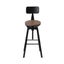 Artiss Set Of 2 Rustic Style Metal Bar Stool - Black And Wood Carousel 3