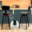 Artiss Set Of 2 Rustic Style Metal Bar Stool - Black And Wood Carousel 6