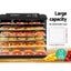 Devanti 6 Tray Food Dehydrators Commercial Beef Jerky Maker Fruit Dryer Black Carousel 6