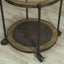 Industrial Side Table with Wheels - Reclaimed Elm Carousel 2