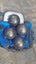 Fantastic set of four Henselite lawn bowls in styly padded carry bag. Cheap. Carousel 2