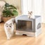Randy & Travis Machinery Jumbo Hooded Cat Litter Box Tray Pet Kitty Toilet For L Carousel 4