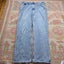 Y2k White Star Straight Baggy Denim Jeans Light Wash Blue Size 36 Pants Trousers Carousel 1