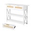 Console Table Rattan Drawers Narrow Entryway Bar Side Sofa White Carousel 7