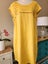 Blue illusion XL French linen pleat dress in sunflower yellow Carousel 1