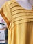 Blue illusion XL French linen pleat dress in sunflower yellow Carousel 2