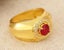 1pc Romantic Golden Ring for Men or Women - Red Synthetic Zirconia Center Stone Carousel 4