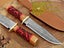 Amazing Hand Made Damascus Steel Hand Craving Colored Bone Handle Knife Carousel 1