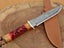 Amazing Hand Made Damascus Steel Hand Craving Colored Bone Handle Knife Carousel 7