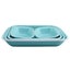 Enamel 5 Piece Baking Set Aqua Blue with White Trim Carousel 1