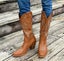 SALE! Womens NZ Size 8 Tan Country Western Cowboy Boots Heels Vegan Leather Carousel 3