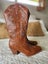 SALE! Womens NZ Size 8 Tan Country Western Cowboy Boots Heels Vegan Leather Carousel 4