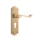 Tradco Henley Lever Door Handle on Shouldered Backplate Satin Brass Carousel 1