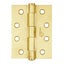 Trio Butt Hinge Fixed Pin Steel 100x75x2.5mm Matt Gold Single R2-175MGF Carousel 1
