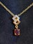 Radiant genuine 1 Carat Rhodolite garnet 18kt gold chain & pendant Carousel 3