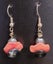 Fibrant genuine pink coral, black coral, black pearl earrings Carousel 3