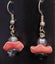 Fibrant genuine pink coral, black coral, black pearl earrings Carousel 4