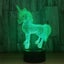 3D Illusion Acrylic LED Unicorn Children's Night Light Carousel 9