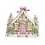 Raz Holly Jolly Holiday Gingerbread House Ornament w / Pink Features Carousel 1