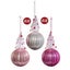 Raz Holly Jolly Holiday Pink Bottle Brush Tree On Ball Ornament Assorted Carousel 1