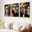 ART PRINT WALL ART | Digital Painting Abstract Faces Modern Home Decor Triptych Carousel 6