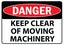Sign Safety Danger Keep Clear Of Moving Machinery 340x240mm Carousel 1