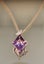 Modern Amethyst, Diamond & White Gold Pendant + Chain Carousel 6