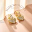 Gold Plated Heart Zircon Earrings - Elegant Copper Design (1 Pair) Carousel 5