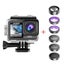 4K Action Camera 60fps - Dual Screens - 6 Filter Lens - Anti Shake - 30m Case Carousel 2