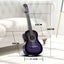 34'' Kids Acoustic Guitar Wooden Kids Gift Purple Carousel 12