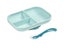 Beaba: Silicone Suction Divided Plate & Spoon - Blue Carousel 1