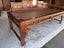 A Rare early 20th Century Complete Solid Elm Chinese Day Bed or Opium Den Bench Carousel 3