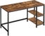 Vasagle 55" Computer Desk with 2 Shelves - Rustic Brown Carousel 1