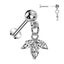 NEW IN: Threadless Push In Labret with Press Fit CZ and 3 Marquise CZ Leaf. Carousel 3