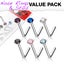 NEW IN: 6 Piece Value Pack L Bend 18g Nose Studs with Prong Set CZ. Carousel 1