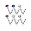 NEW IN: 6 Piece Value Pack L Bend 18g Nose Studs with Prong Set CZ. Carousel 2