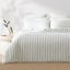 Dreamaker Bask Washed Cotton Yarn Dyed Stripe Duvet Cover Set Sage Single Carousel 1