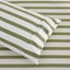 Dreamaker Cove Washed Cotton Yarn Dyed Wide Stripe Sheet Set Olive Queen Carousel 3