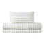 Dreamaker Bask Washed Cotton Yarn Dyed Stripe Duvet Cover Set Sage Single Carousel 6