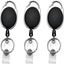 4X Retractable Keychain Clip Heavy Duty Recoil Key Chain Holder Ring Badge Oval Carousel 12